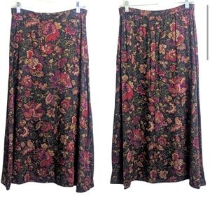 Vintage Floral Tapestry A Line High Waisted Skirt!